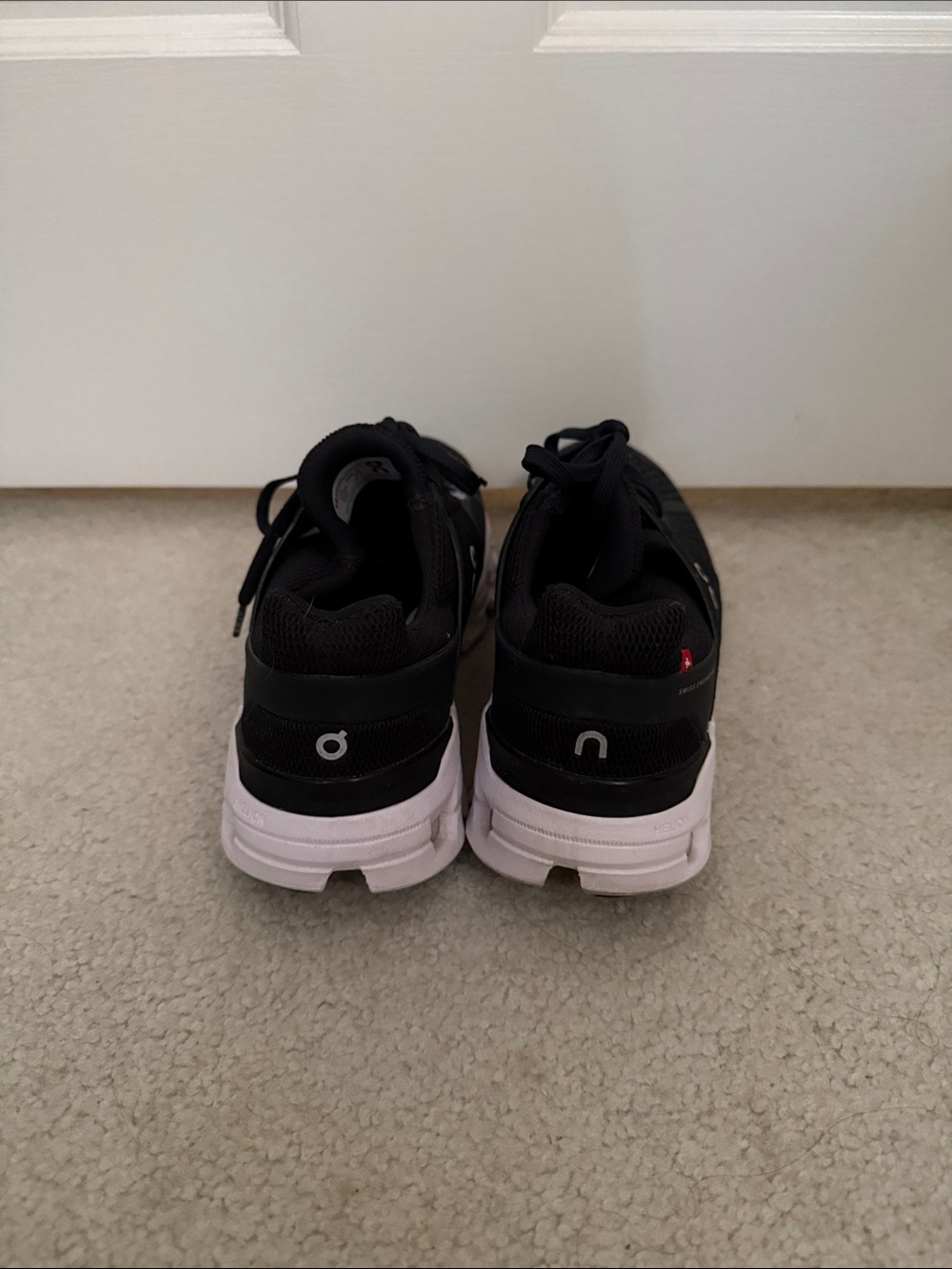 On Running Women’s Black Athletic Running Shoes with White Soles - Picture 4 of 7